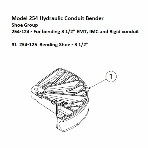 Current Tools 254-125 Bending Shoe for 3 1/2 inch EMT / IMC / Rigid Conduit upc
