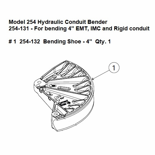 Current Tools 254-132 Bending Shoe for 4 inch EMT / IMC / Rigid Conduit