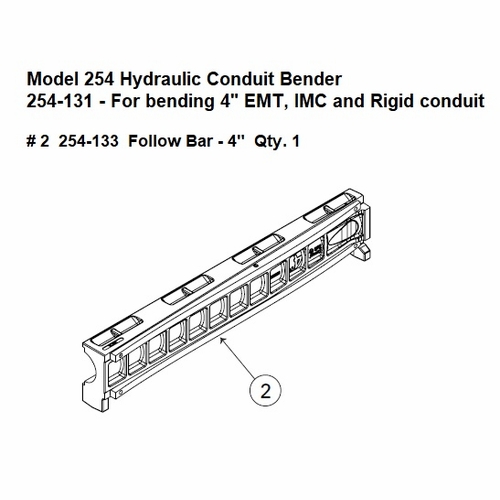 Current Tools 254-133 Follow Bar for 4 inch EMT / IMC / Rigid Conduit