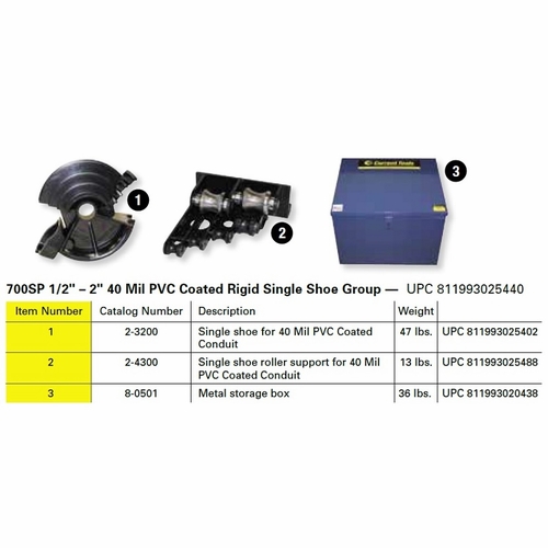Current Tools 700SP 1/2 inch to 2 inch 40 mil PVC Coated Rigid Single Shoe Group upc