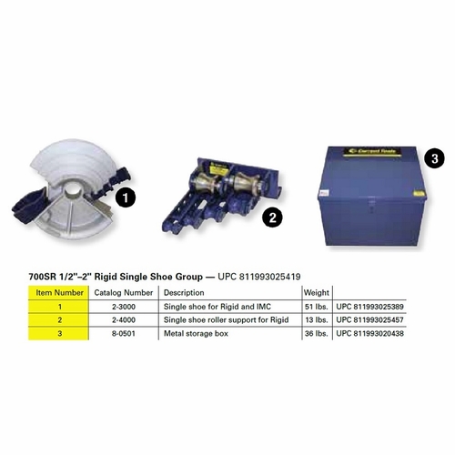 Current Tools 700SR 1/2 inch to 2 inch Rigid Single Shoe Group upc 811993025419