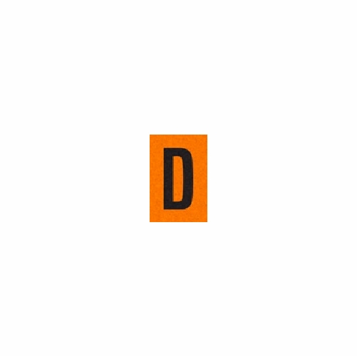 D  Black On Orange 1 Inch  X 1.5 Inch   Pack Of 25