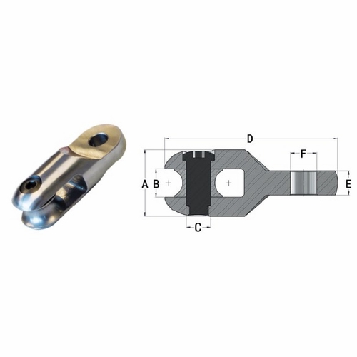DCD 00522-040A Rope-swivel Connector max 7/8 inch 25,000 lb without sheave