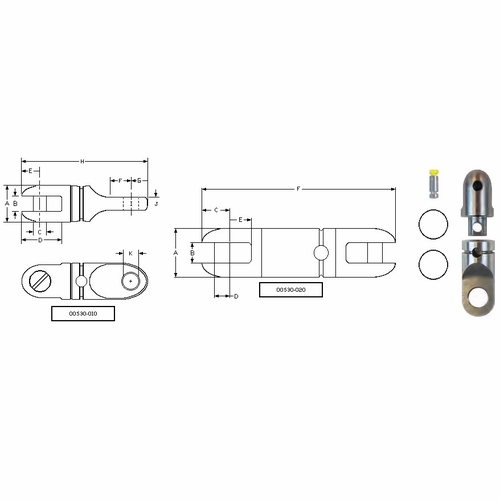 DCD 00535-006 Breakaway Pin Kit 600 Lb, 10/kit