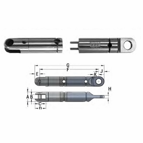 DCD 00551-010S Wire Breakaway Swivel 7/8 inch  Dia., Marine grade stainless