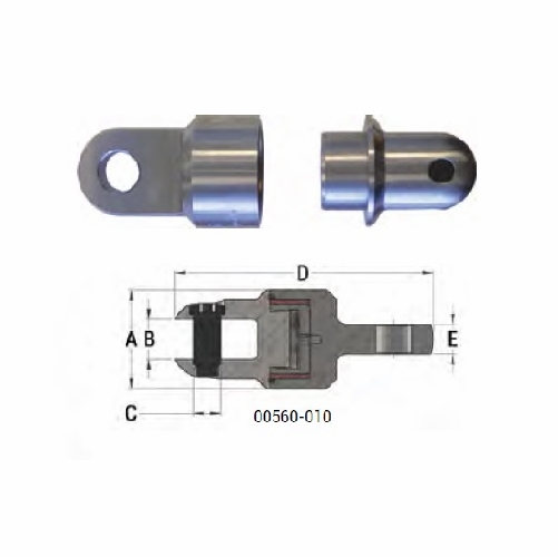 DCD 00560-010S Dub B Foot Away Connector 2-1/2 inch Dia. 316 SS Marine Grade