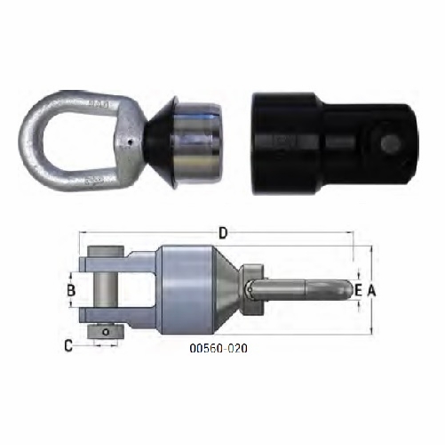 DCD 00560-020S Dub B foot away Connector 3-3/4 inch Dia., Marine Grade