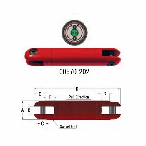 Dcd 00570-202 Dub B Foot Away Swivel 5,000Lb Swl