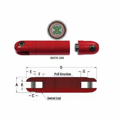 DCD 00570-208 Dub B foot away Swivel 15,000lb SWL