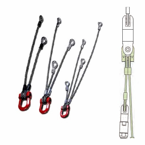 DCD 23125-040 Wire Rope Bridle Sling 1/8 inch 4 Way Staggered Swl 2,600 Lb