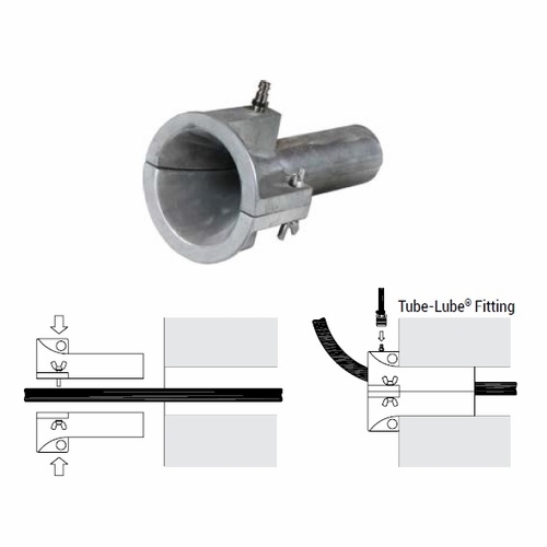 DCD 32550-450AL Split Entry Bell Al. w/ Lube Fitting - 4-1/2 inch Nom. Duct 4-3/8 inch Dia.