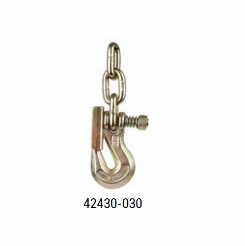 DCD 42430-030 Grab hook 7 mm with latch and 3 chain links. Grade 70.