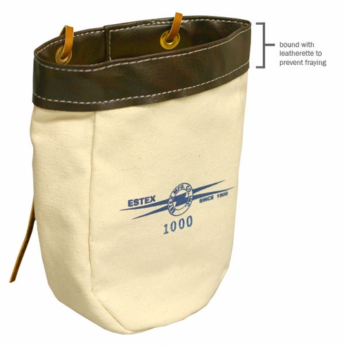 Estex 1000 Nut & Bolt Bag, Canvas W/Leather Ties 5 Oz.