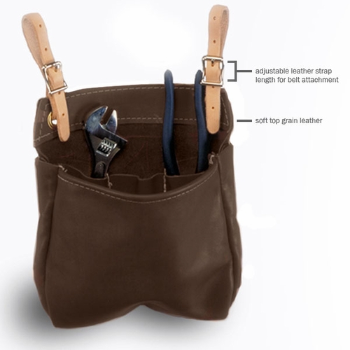 Estex 1152-Wth Nut & Bolt Bag, Leather W/Belt Straps And Buckles 9 Oz.