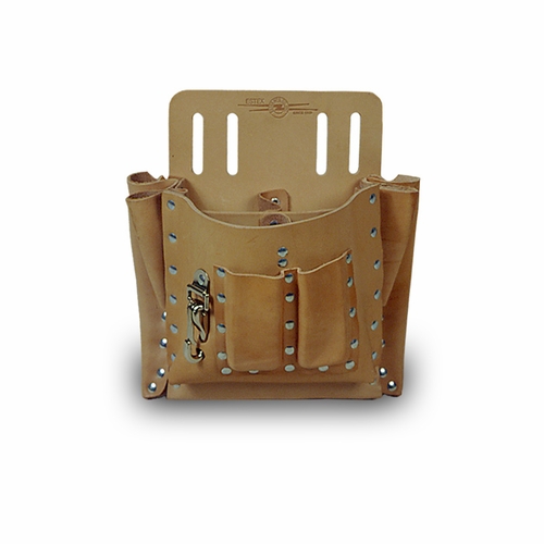 ESTEX 1156 Leather Tool Pouch 10 Pkts 10 inches Lx10 inches Hx4 inches W 1 lb. 6 oz.