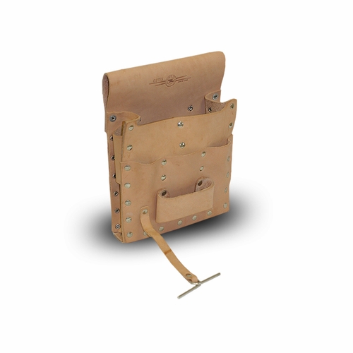 ESTEX 1157 Leather Tool Pouch 7 Pkts Tape Thong & Tunnel Loop 7 inches Lx10 inches Hx2 inches W 13 o