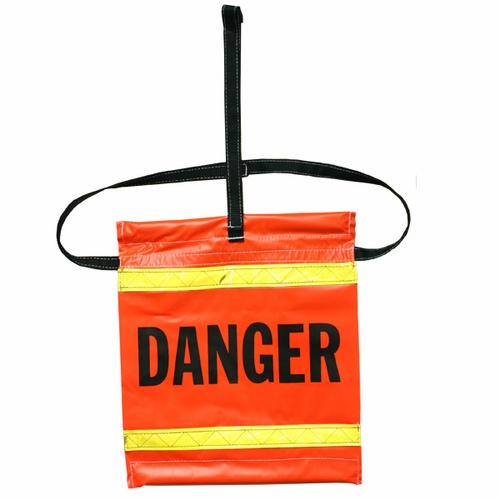 Estex 1632-Da-Vs Flag, Danger, W/  Inch Danger Inch  Logo, Hook And Loop Straps, Reflective Strips N
