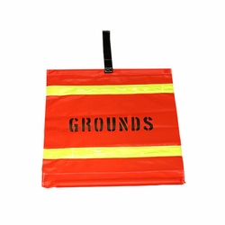 ESTEX 1632-GR Grounds Warning Placard 16 inch x 18 inch /Flou. Orange 7 oz.
