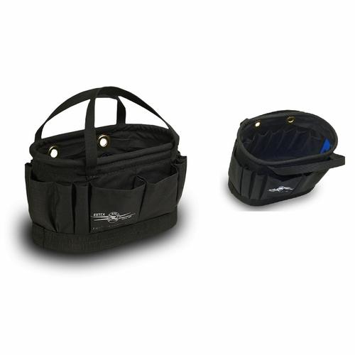 Estex 1815-14-HB-HQ Oval Tool Bucket w/OS & IS Pockets Plus Hard Body 15 inch L x 9 inch W x 9 inch