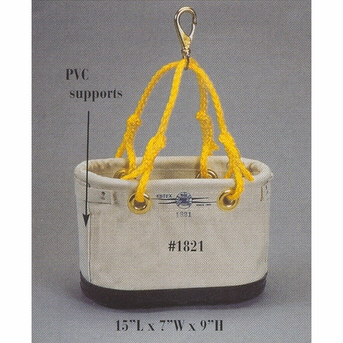 ESTEX 1821 15-POCKET OVAL BAG POCKETS INSIDE W/ROPE & SNAP HOOK