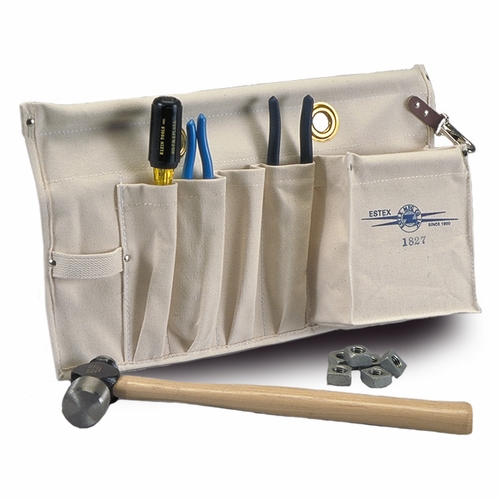 ESTEX 1827 TOOL APRON 20 1/2 inch X4 inch X 10 1/2 inch   4 HAND TOOL POCKETS & 1 POUCH AND 1 HAMMER