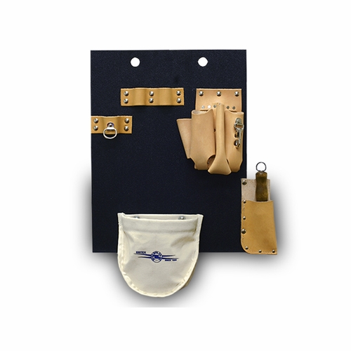 ESTEX 1829-BH-4 Aerial Tool Board with Hook Holes, Made w/4-Pkt Leather Pouch, Canva 4 lbs. 8 oz. N