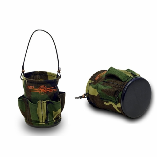 Estex 2008-CAMO Miniature Tool Bucket W/Pockets, Forest Camo