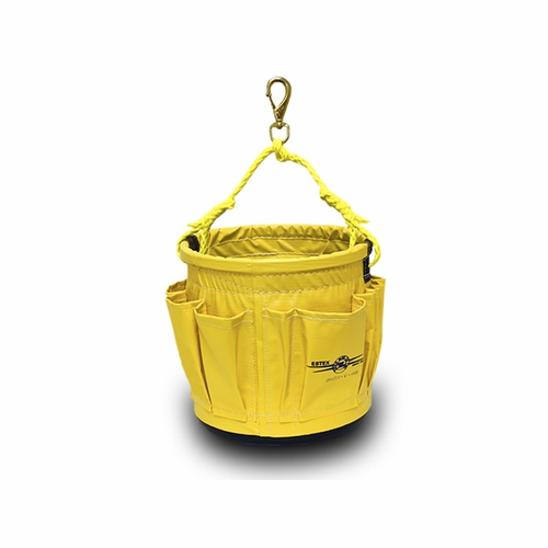 ESTEX 2059-V-HB 14 pockest o/s Tool Bucket -12 inch  x 12 inch  Vinyl w/Plastic Btm & OS Pkts & Hard