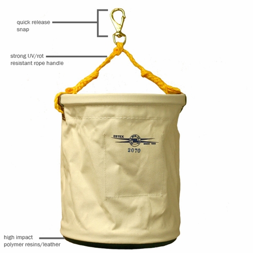Estex 2070 Straight Wall Tool Bucket -12 Inch  X 15 Inch  Plastic Bottom W/Snap 2 Lbs. 15 Oz.
