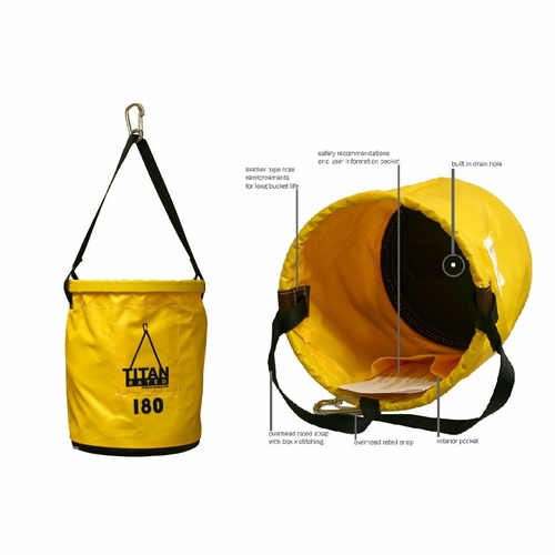ESTEX 2075-1215V Tool Bucket 12 inch x 15 inch Vinyl, Load Rated 180 lbs. Web Handle w/Snap
