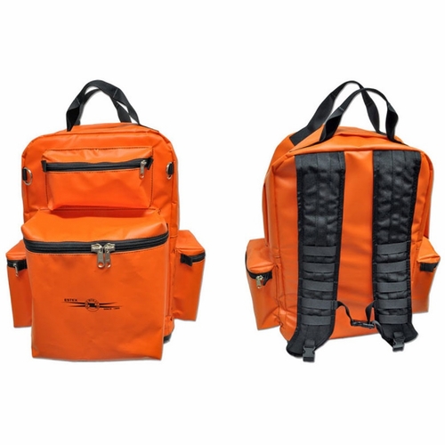 Estex 2138-700Z-OR Backpack, 22 oz Orange Vinyl, Zipper Closure Pockets, Padded Back Panel