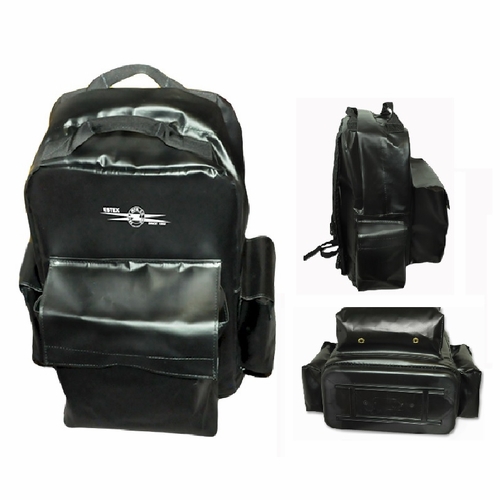 Estex 2138-B-4P Backpack, Black, Velcro Closure Pockets, Padeded Back Panel