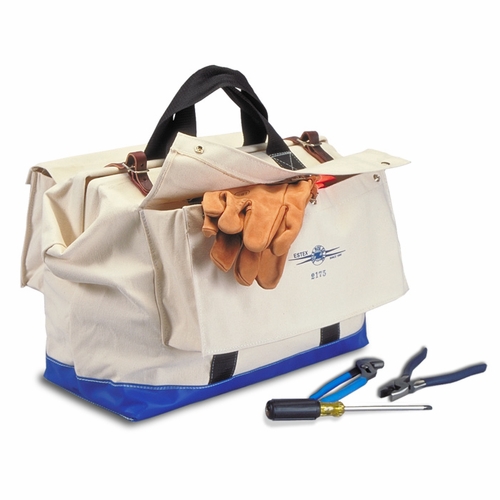 Estex 2175 Tool Bag 22 Inch W/ Number 4 Canvas, 2 Outside Pockets 7 Lbs.