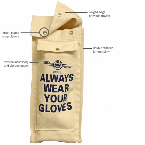 Estex 2253 Glove Bag W/Pocket 18 Inch  X 8 Inch  X 4 Inch  13 Oz.