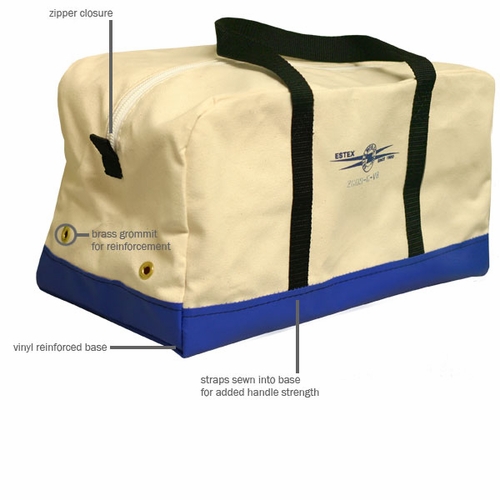 Estex 2609-C-Vb Canvas Utility Bag W/Vinyl Bottom -Blue 1 Lb. 2 Oz.