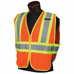 Frank Winne 68219 Vest  Orange Mesh Class 2 W/ Zipper Yellow/Silver Reflective Stripping Large Per E