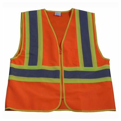 FRANK WINNE 68220 Vest  Orange Mesh Class 2 w/ Zipper Yellow/Silver Reflective Stripping X-Large PER