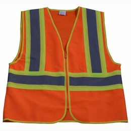 Frank Winne 68220 Vest  Orange Mesh Class 2 W/ Zipper Yellow/Silver Reflective Stripping X-Large Per