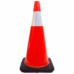 FRANK WINNE 96432 Traffic Cone 18 inch Orange Black Base With 6 inch Reflective Collar 3 lb Base