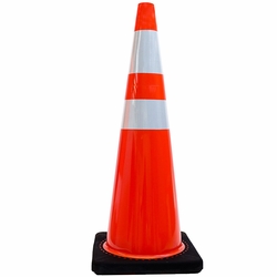 FRANK WINNE 96434 Traffic Cone 36 inch Orange Black Base with 2 Reflective Collars 10 lb Base 4 pe