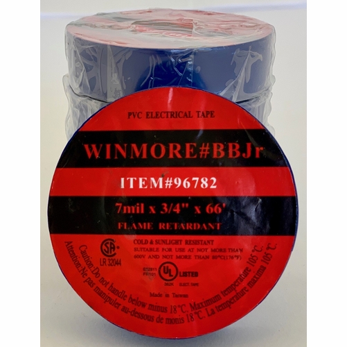 Frank Winne 96782 Tape Electrical Blue Premium All Weather 3/4 Inch X 66 Feet 100/Case