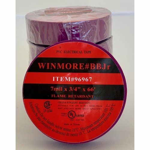 FRANK WINNE 96967 Tape Electrical Violet Premium All Weather 3/4 inch x 66 feet 100/Case