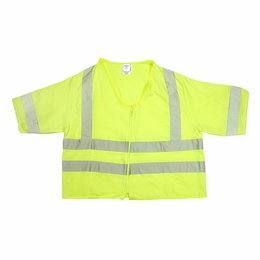 Frank Winne 97430 Vest Class 3 W/ Sleeves Tear-Away Lime Mesh W/Silver Reflective Stripe Small/Mediu