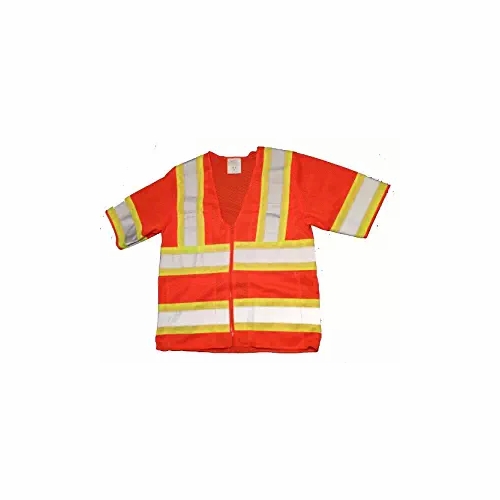 Frank Winne 97443 Vest Class 3 W/ Sleeves Tear-Away Orange Mesh W/Silver Reflective Stripe 5X-Large