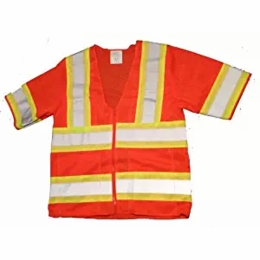 Frank Winne 97443 Vest Class 3 W/ Sleeves Tear-Away Orange Mesh W/Silver Reflective Stripe 5X-Large