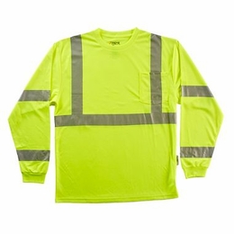 Frank Winne 97469 Long Sleeve Cl2-T Shirt Lime W/Silver Reflective X-Large Per Each