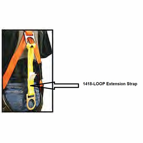 Frenchcreek 1418-Loop 18 Inch X1 3/4 Inch  Extension Strap, D-Ring One End, Loop Other End (Harness