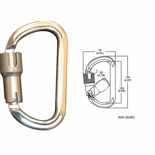 Frenchcreek 354-2A Snap Hooks & Carabiners Aluminum Twistlock Carabiner, 1 Inch  3600 Lb Z Rated Gat