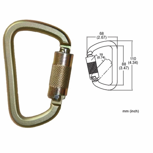Frenchcreek 354-2Z Snap Hooks & Carabiners Twistlock Carabiner 1 Inch  3600 Lb Z Rated Gate Opening