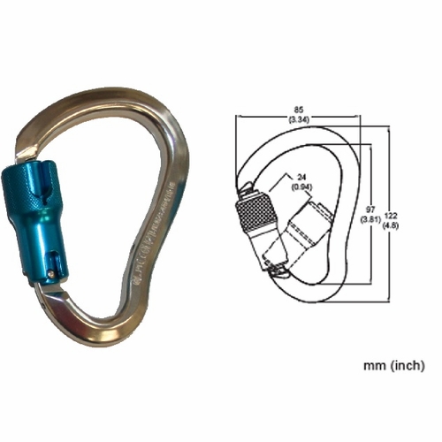 Frenchcreek 354-3A Snap Hooks & Carabiners Aluminum Twistlock Carabiner, 7/8 Inch  3600 Lb Zrated Ga